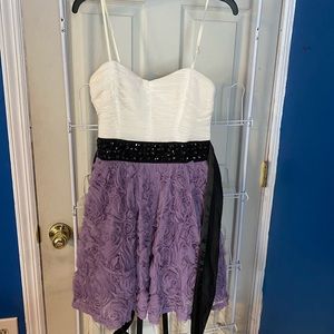 White & Purple Formal Dress